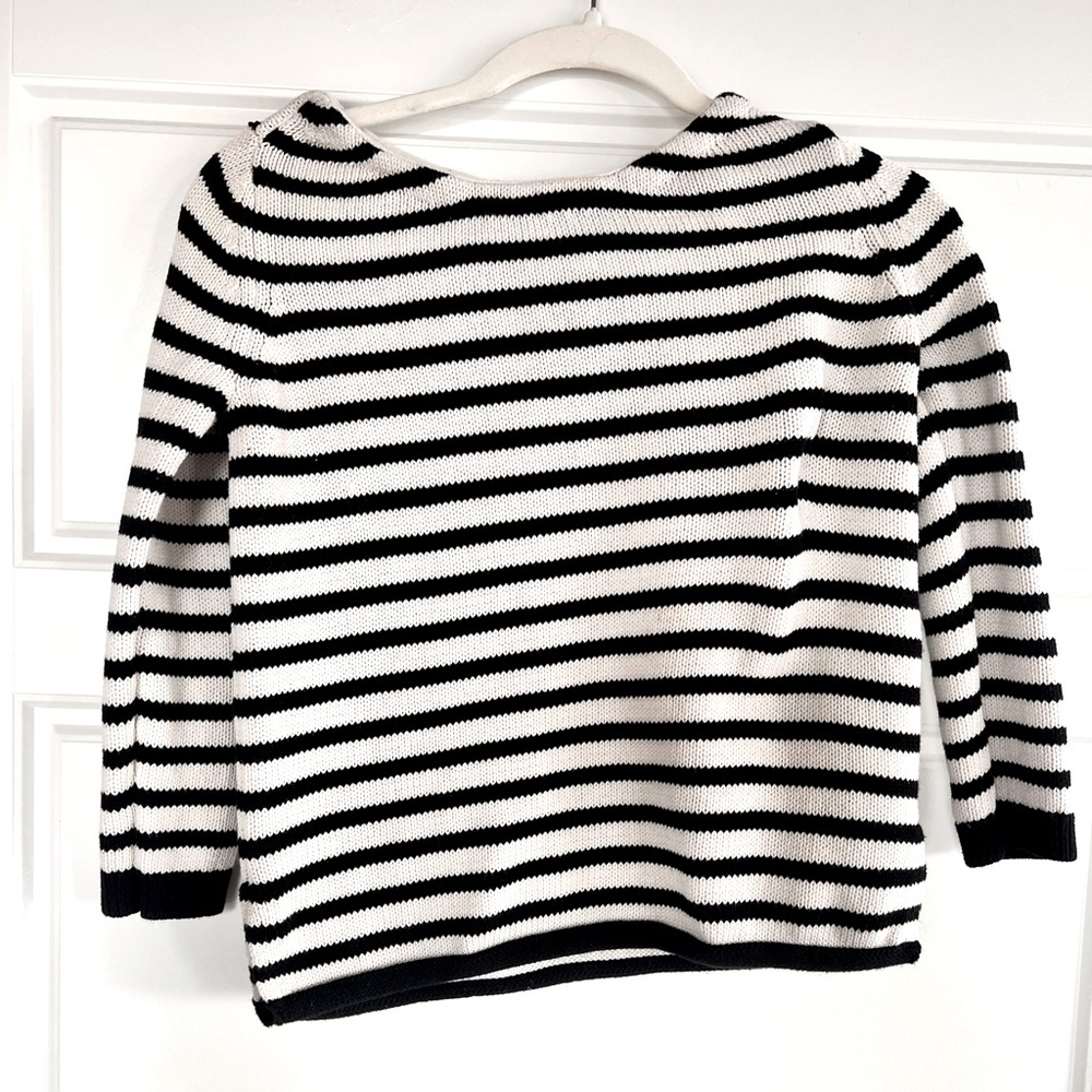Marled Reunited Clothing, Striped Black & White Sweater, XS, Good Condition